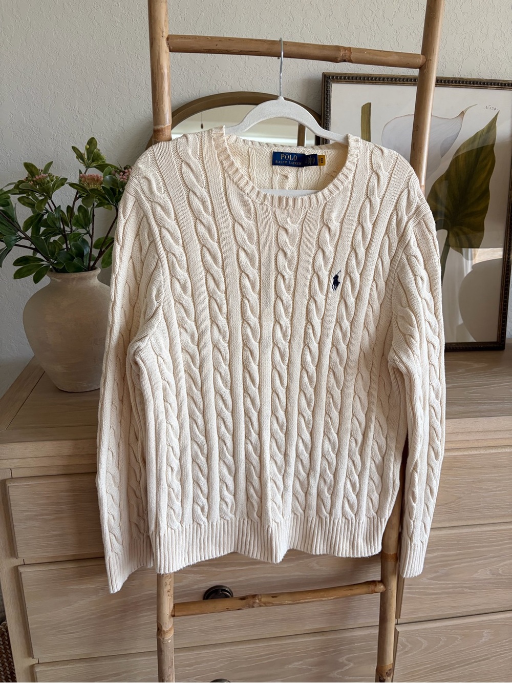 Polo by Ralph Lauren Men's Cream Cable-Knit Sweater Large - Picture 5 of 12